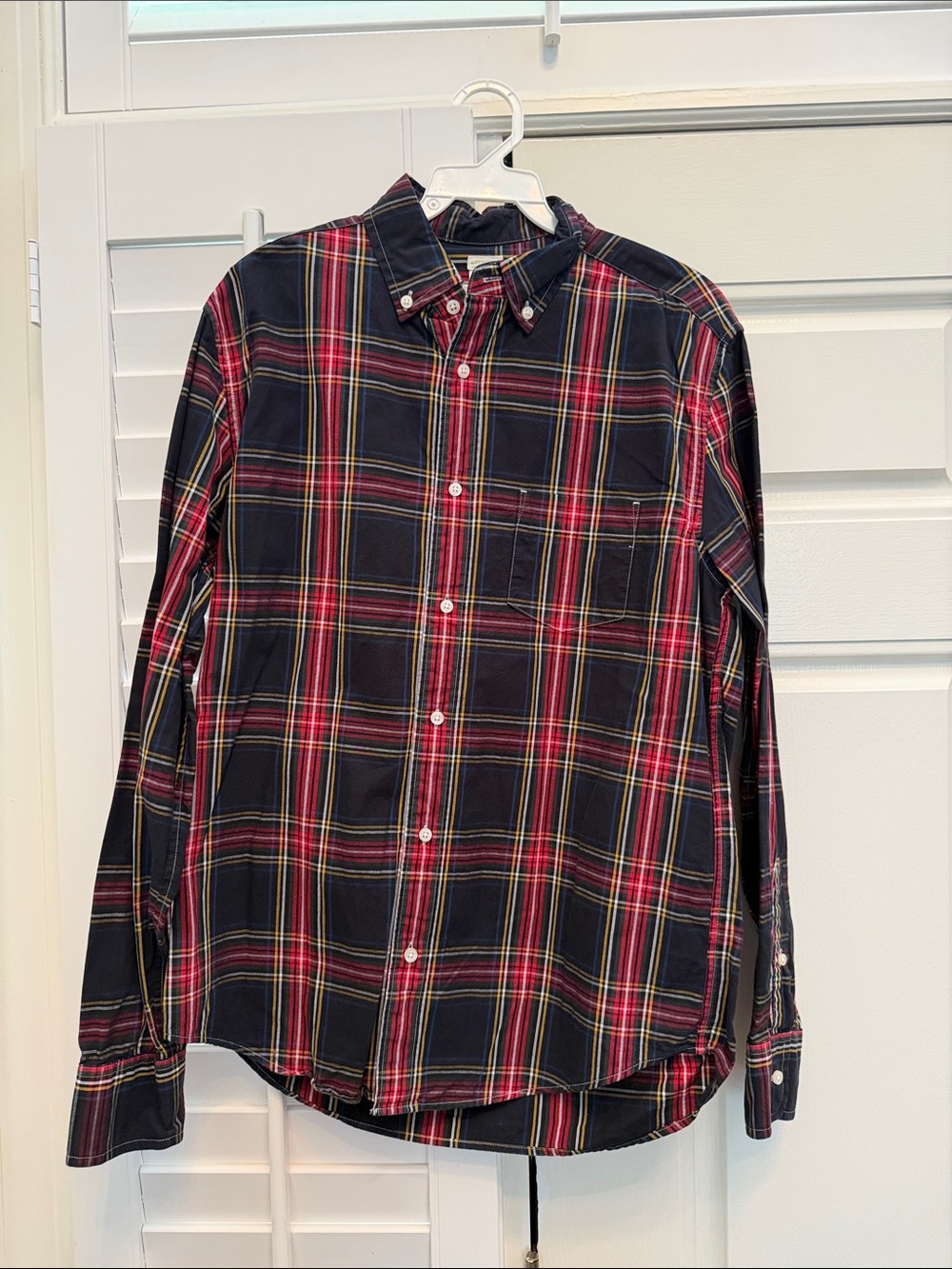 Crewcuts Navy, Red and Yellow Plaid Button-Down Shirt